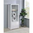 Scranton & Co Media Tower with Display Shelves in High Gloss White