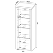 Scranton & Co Media Tower with Display Shelves in High Gloss White