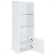 Scranton & Co Media Tower with Display Shelves in High Gloss White