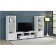 Scranton & Co Media Tower with Display Shelves in High Gloss White