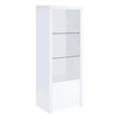 Scranton & Co Media Tower with Display Shelves in High Gloss White