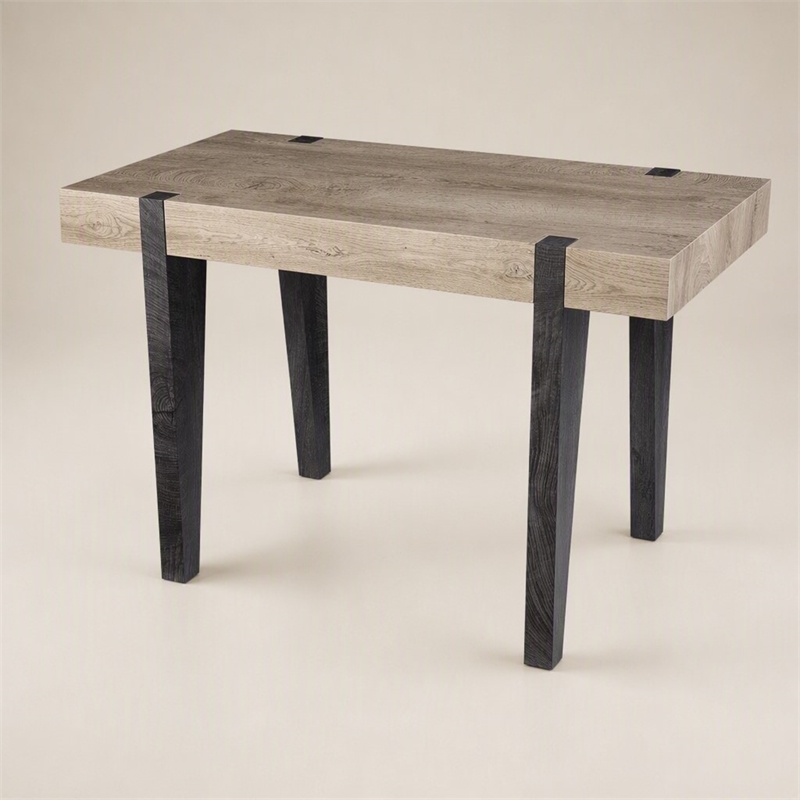 Scranton & Co Multipurpose Desk with Natural Finish and Black Inset Legs