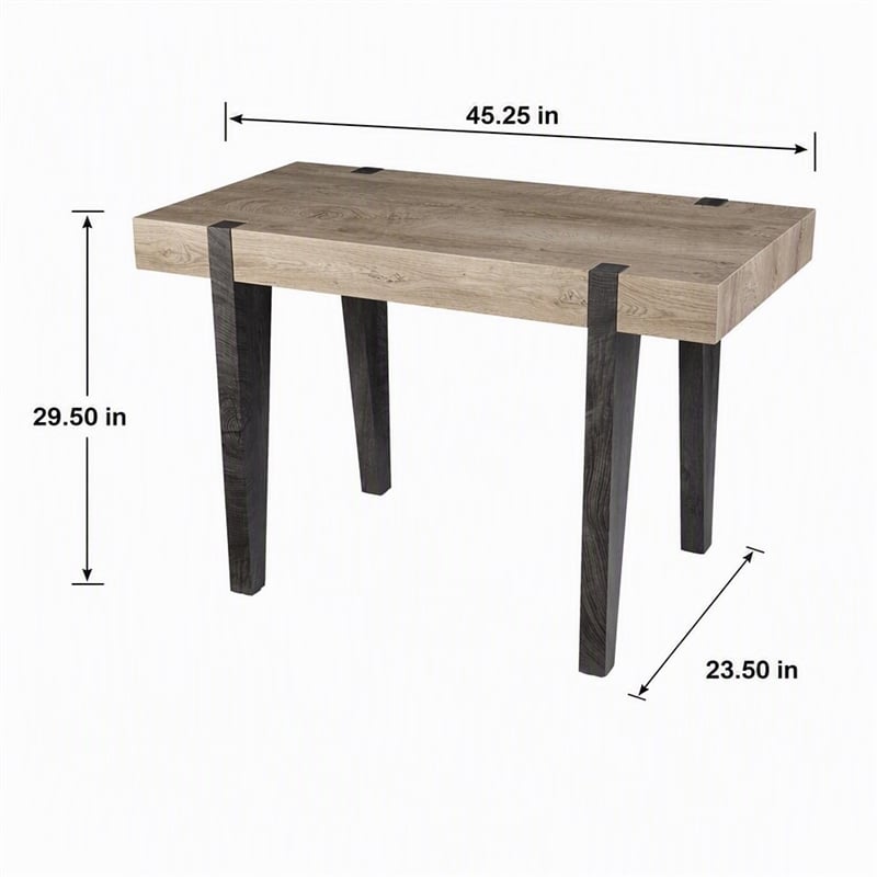 Scranton & Co Multipurpose Desk with Natural Finish and Black Inset Legs