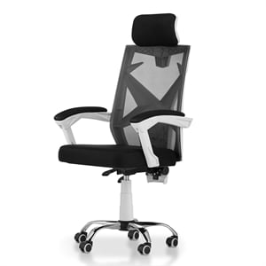 Scranton & Co Ergonomic Metal Office Chair in Black White