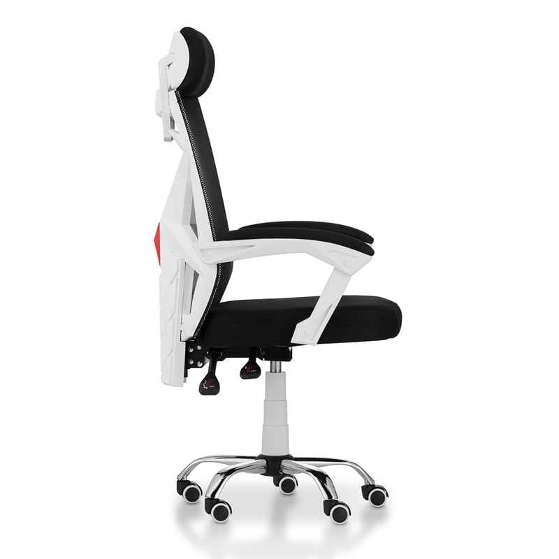 Scranton & Co Ergonomic Metal Office Chair in Black White