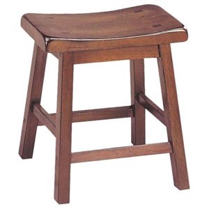 Hawthorne Collections 18&quot Modern Wood Saddle Bar Stool in Walnut (Set of 2)