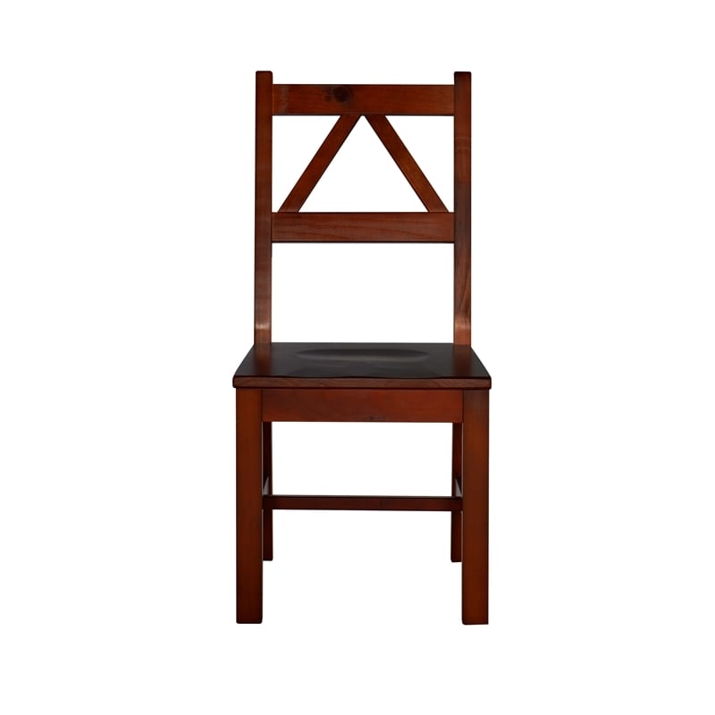 Hawthorne Collections 17'' Transitional Wood Dining Chair in Tobacco Brown