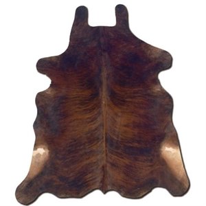 Hawthorne Collection Hand Crafted Cow Hide Rug in Dark Brindle