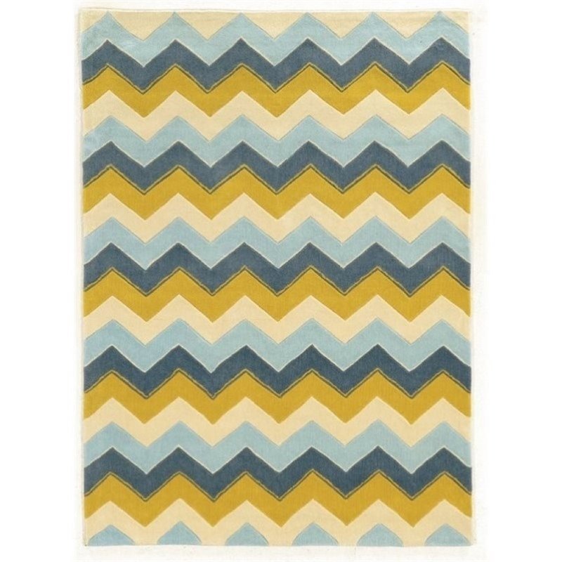 Hawthorne Collection 5' x 7' Hand Tufted Rug in Blue