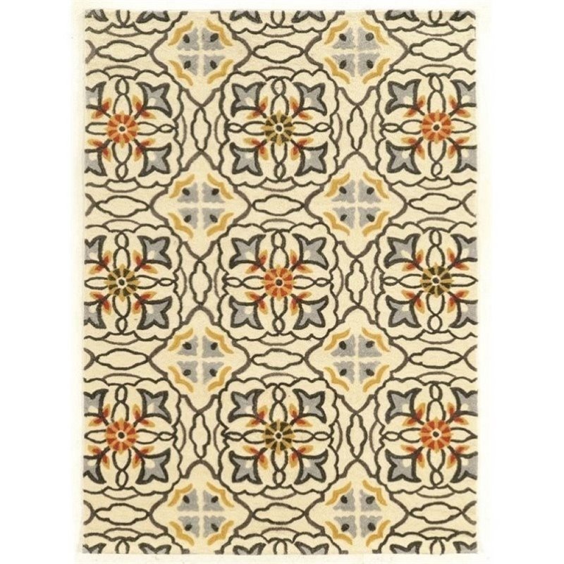 Hawthorne Collection 5' x 7' Hand Tufted Rug in Ivory
