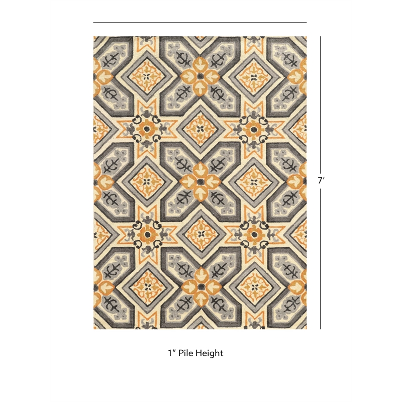 Hawthorne Collection 5' x 7' Hand Tufted Rug in Gray
