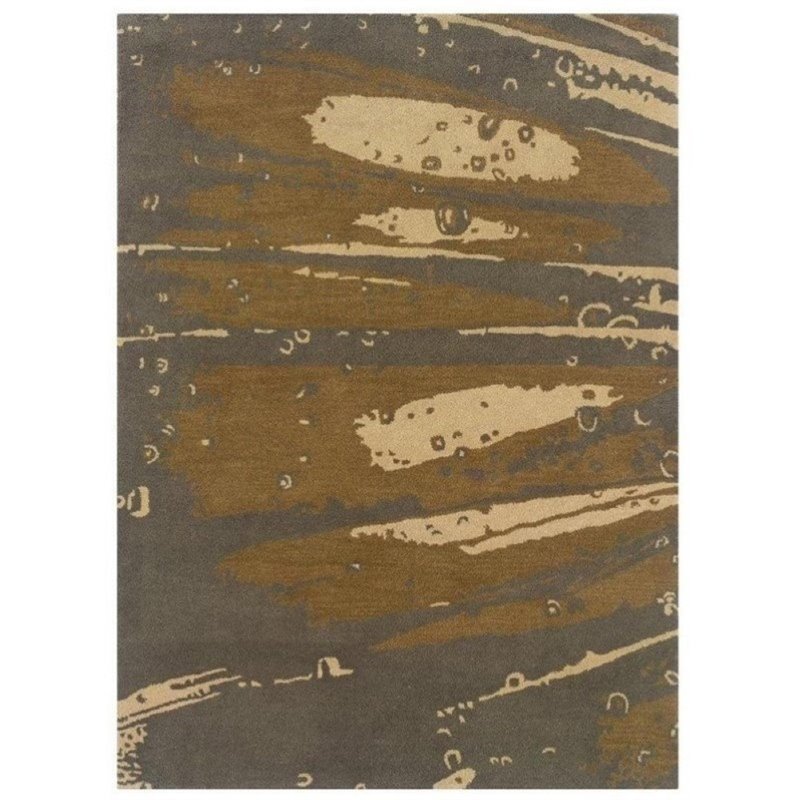 Hawthorne Collection 5' x 7' Hand Tufted Wool Rug in Olive and Slate