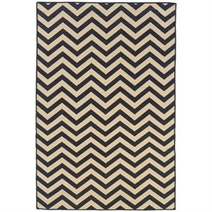 Hawthorne Collection 5' x 8' Hand Woven Chevron Wool Rug in Gray