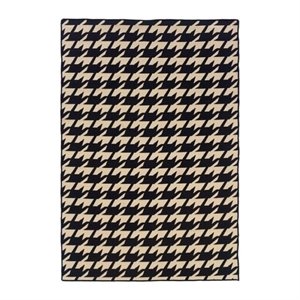 hawthorne collection 5' x 8' hand woven houndstooth wool rug