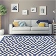 Hawthorne Collection 5' x 7' Hand Hooked Key Wool Rug in Navy