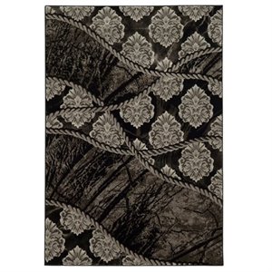Hawthorne Collection 5' x 7'6&quot Rug in Black and Brown