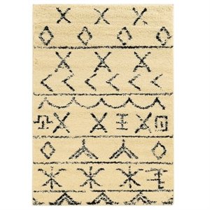 Hawthorne Collection 5' x 7' Shag Rug in Ivory