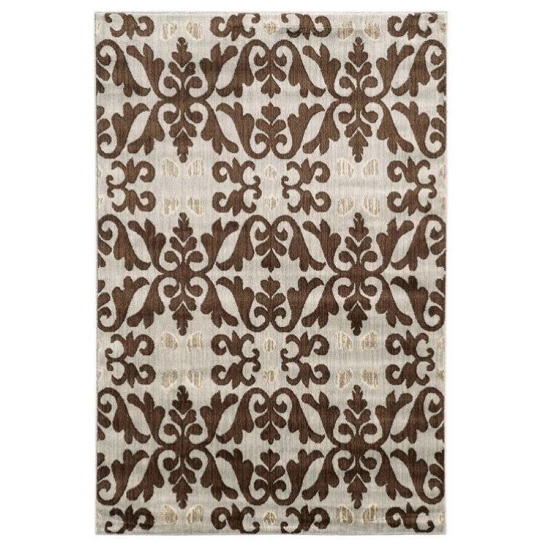 Hawthorne Collection 8' x 10' Rug in Ivory and Brown