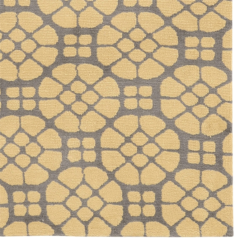Hawthorne Collection 5' x 7' Hand Tufted Rug in Gray and Butter