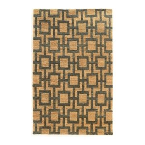 hawthorne collection hand knotted rug in beige and russet -8