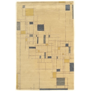 Hawthorne Collection 2' x 3' Hand Tufted Rug in Ivory and Blue
