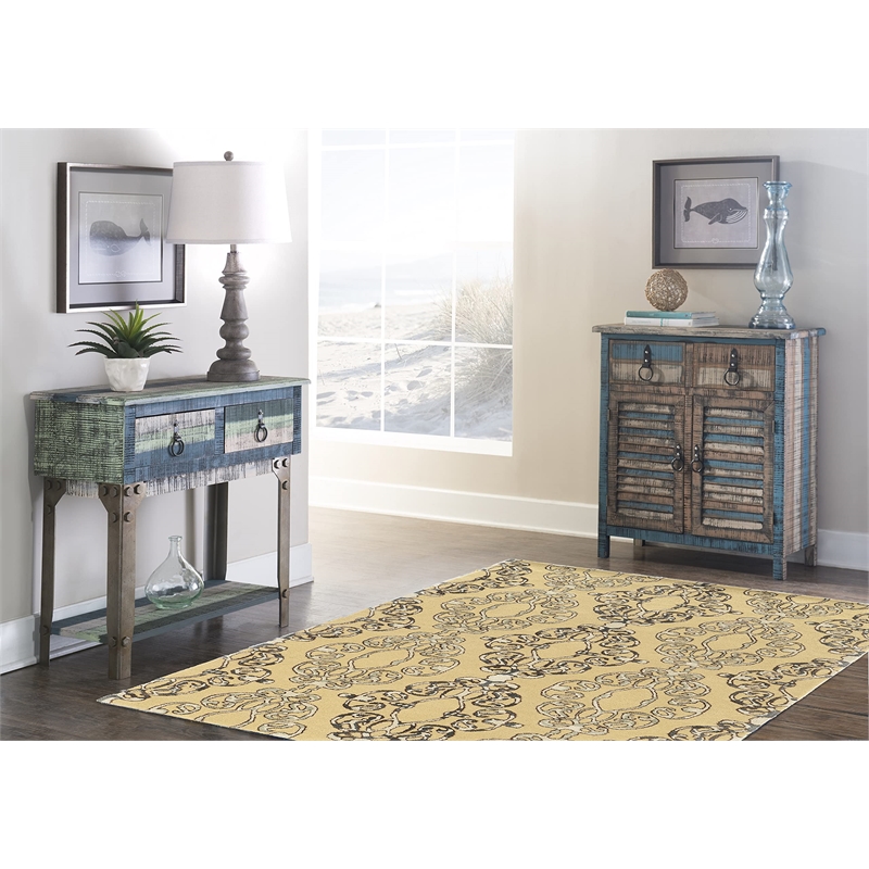Hawthorne Collection 5' x 8' Hand Tufted Rug in Cream and Blue