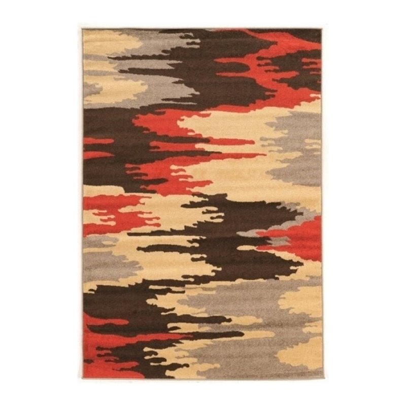 Hawthorne Collection 2' x 3' Rug in Brown and Terracotta