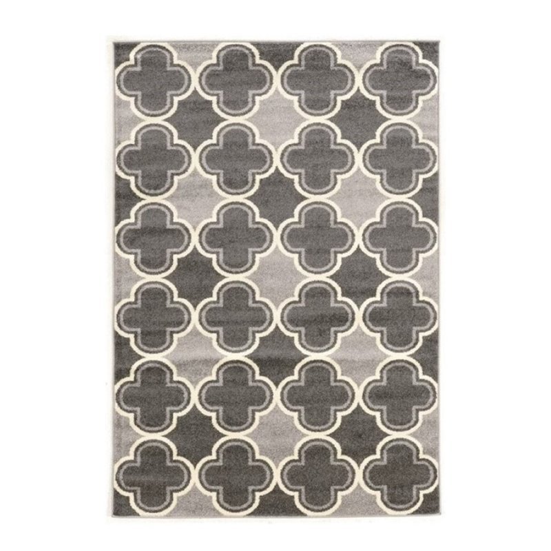 Hawthorne Collection 2' x 3' Rug in Gray and Gray