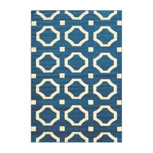 hawthorne collection rug in blue and ivory -2