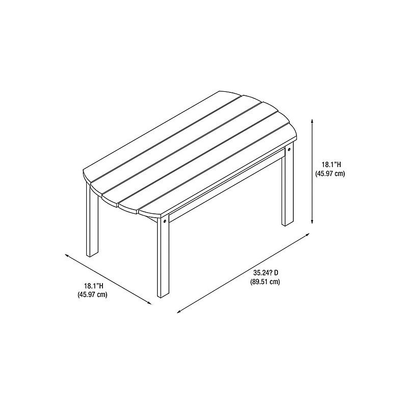 Hawthorne Collections Transitional Wood Outdoor Coffee Table in Brown