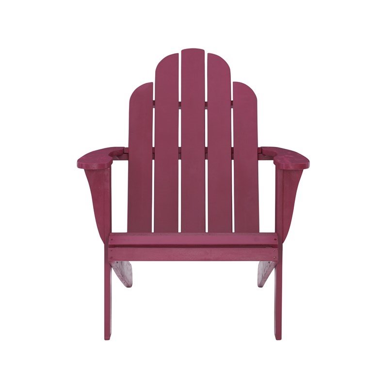 Hawthorne Collections Traditional Wood Outdoor Chair with Arm Rests in Red
