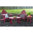 Hawthorne Collections Traditional Wood Outdoor Chair with Arm Rests in Red
