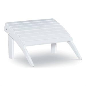 Hawthorne Collections Transitional Wood Outdoor Ottoman in White