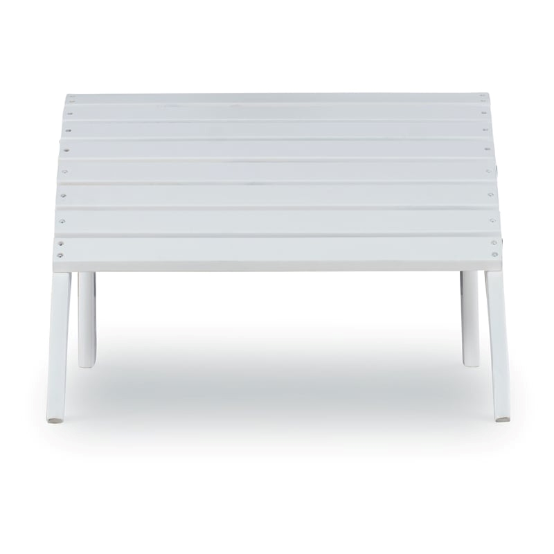 Hawthorne Collections Transitional Wood Outdoor Ottoman in White