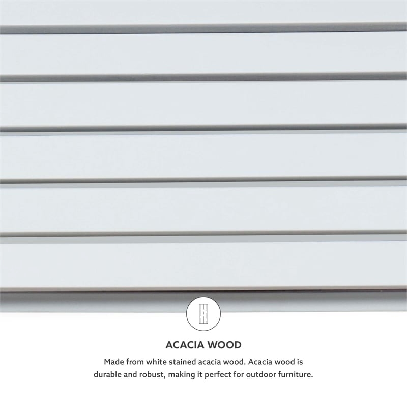 Hawthorne Collections Transitional Wood Outdoor Ottoman in White