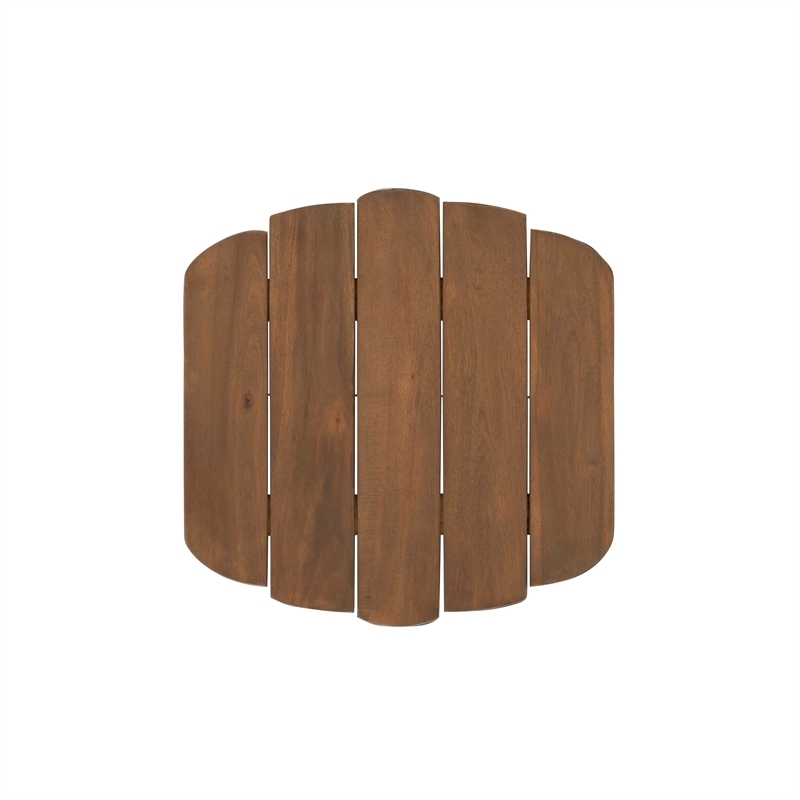 Hawthorne Collections Transitional Wood Outdoor Adirondack Side Table in Brown
