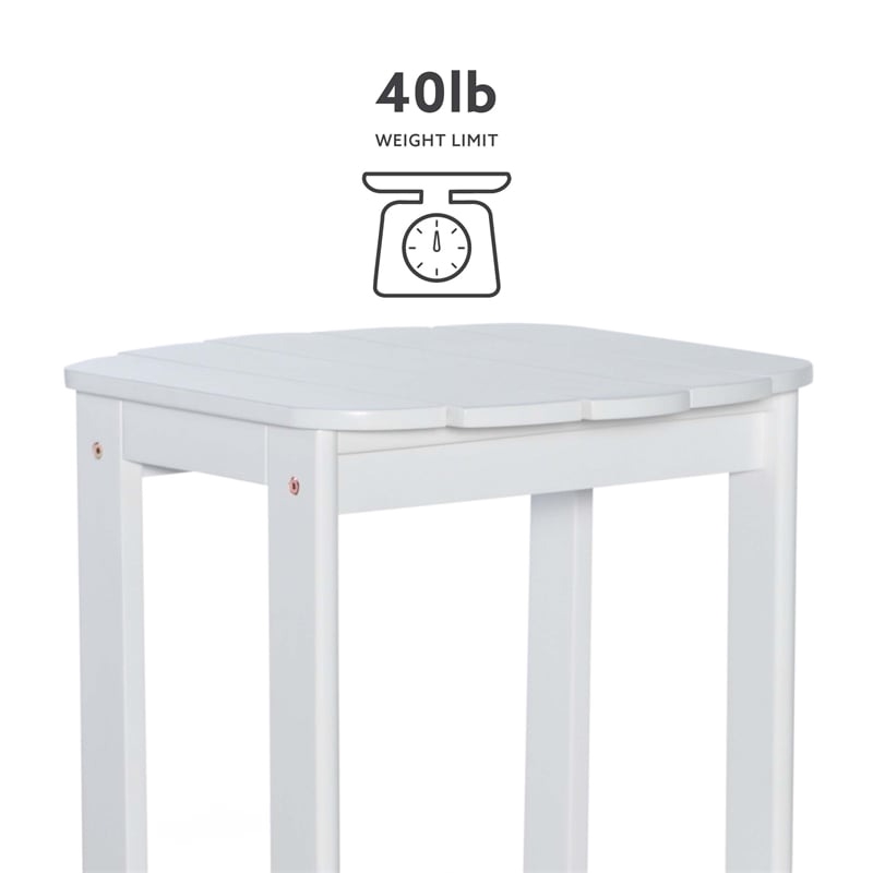 Hawthorne Collections Transitional Wood Outdoor Adirondack Side Table in White