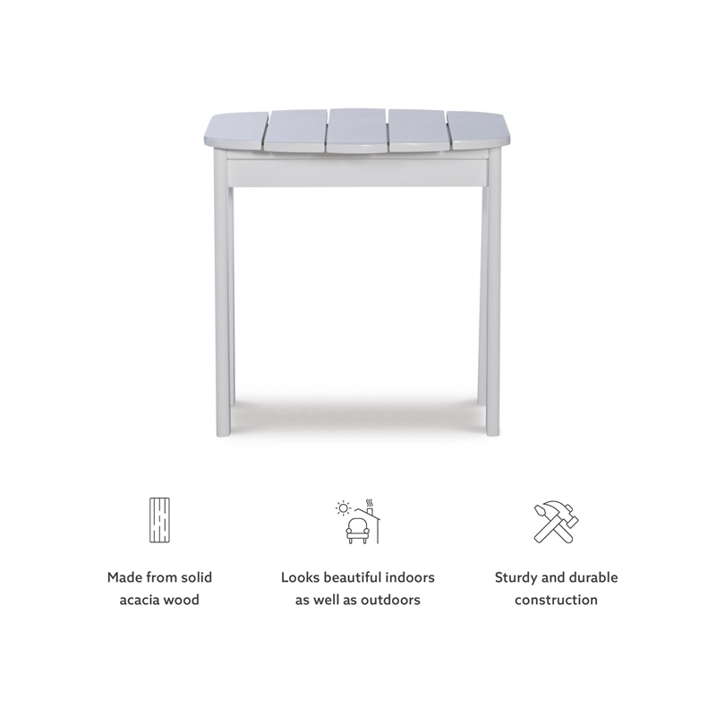 Hawthorne Collections Transitional Wood Outdoor Adirondack Side Table in White