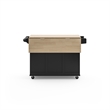 Hawthorne Collections Traditional Wood Kitchen Cart in Black