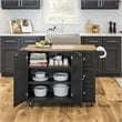 Hawthorne Collections Traditional Wood Kitchen Cart in Black