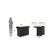 Hawthorne Collections Traditional Wood Kitchen Cart in Black