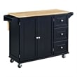 Hawthorne Collections Traditional Wood Kitchen Cart in Black