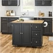 Hawthorne Collections Traditional Wood Kitchen Cart in Black
