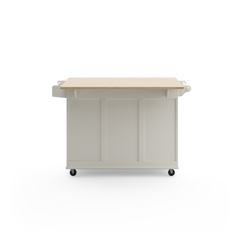 Hawthorne Collections Traditional Wood Kitchen Cart in White
