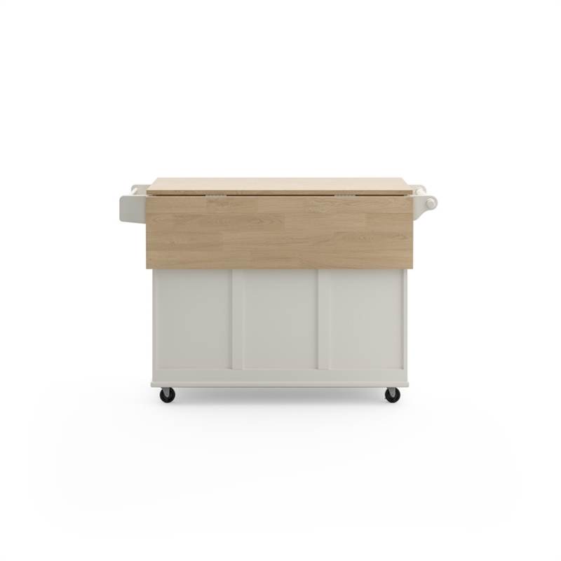 Hawthorne Collections Traditional Wood Kitchen Cart in White