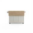 Hawthorne Collections Traditional Wood Kitchen Cart in White