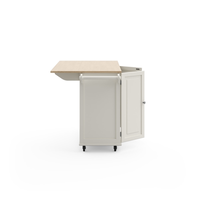 Hawthorne Collections Traditional Wood Kitchen Cart in White