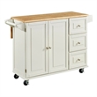 Hawthorne Collections Traditional Wood Kitchen Cart in White