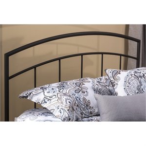 Hawthorne Collections Twin Metal Spindle Headboard in Textured Black