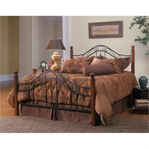 Hawthorne Collections Queen Poster Spindle Bed in Textured Black